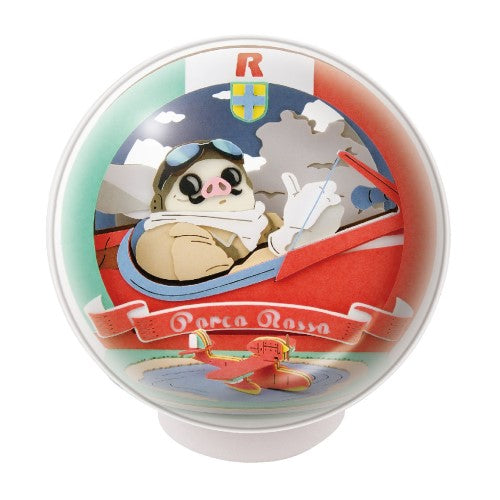Paper Theater Ball - Porco Rosso - Airplane Piloting Porco Rosso - with Display Case (PTB-12)