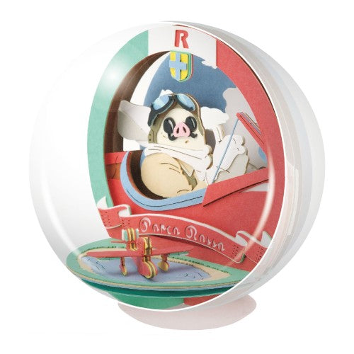 Paper Theater Ball - Porco Rosso - Airplane Piloting Porco Rosso - with Display Case (PTB-12)