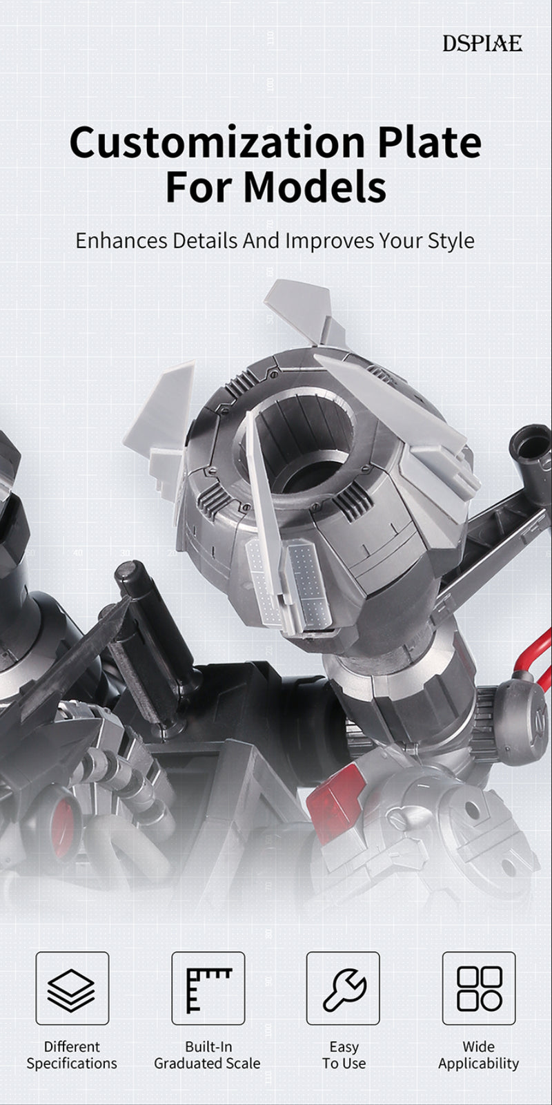 DSPIAE Customization Plastic Plate for Models - 0.3mm (PC-03GY)