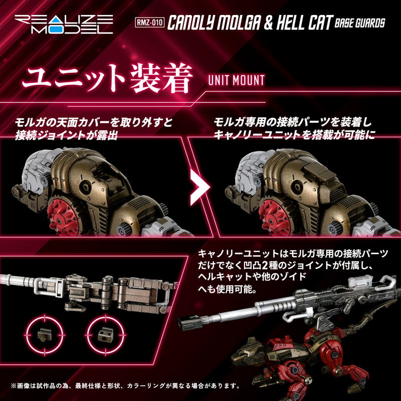 Kotobukiya x Takara Tomy 1/100 Realize Model Zoids RMZ-010 Cannoly Molga & Hell Cat Base Guards