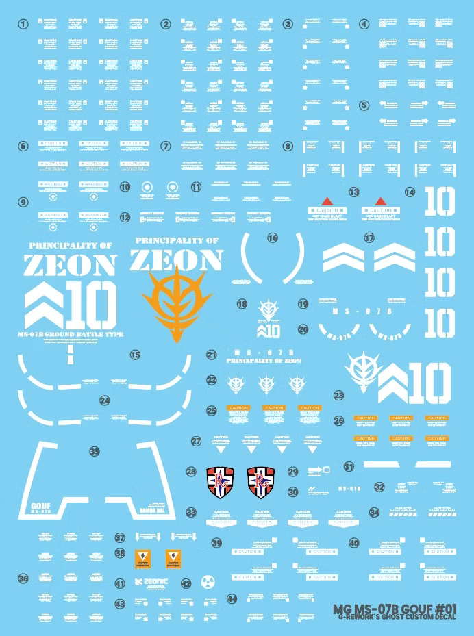 G-Rework Decal - MG MS-07B Gouf Use