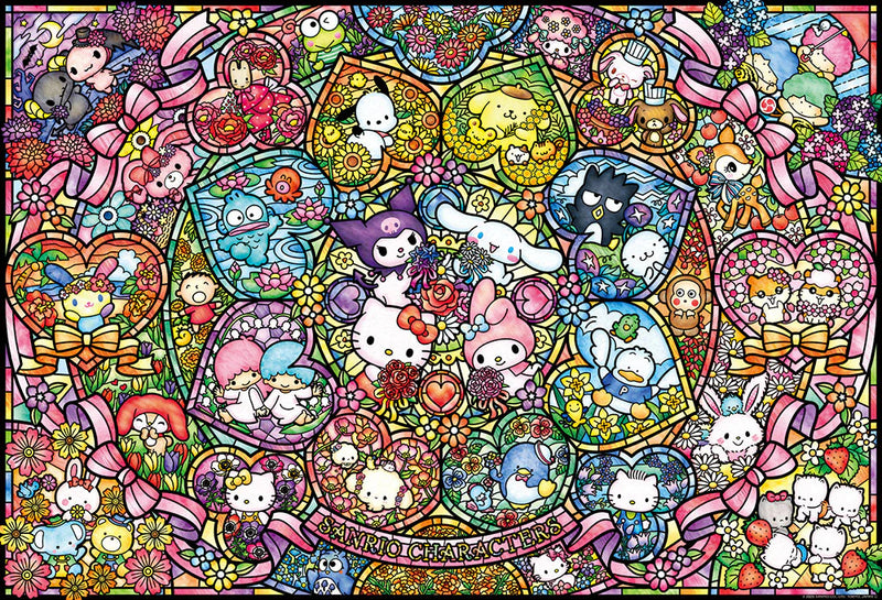 Beverly Jigsaw Puzzle 1000 Pieces - Sanrio - Sanrio Characters Stained Glass (72 x 49cm) (No.1000-088)