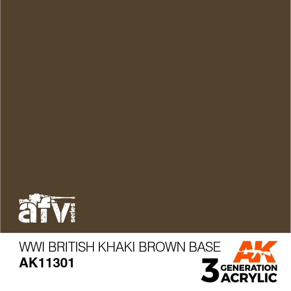 AK Interactive AK11301 3rd Gen Acrylic WWI British Khaki Brown Base - AFV