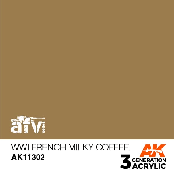 AK Interactive AK11302 3rd Gen Acrylic WWI French Milky Coffee - AFV