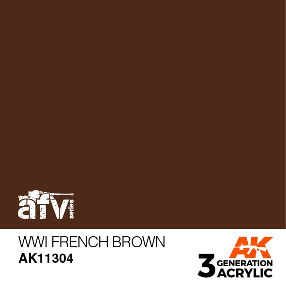 AK Interactive AK11304 3rd Gen Acrylic WWI French Brown - AFV