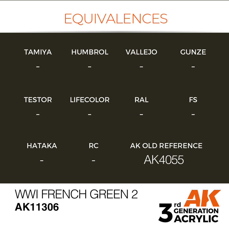 AK Interactive AK11306 3rd Gen Acrylic WWI French Green 2 - AFV