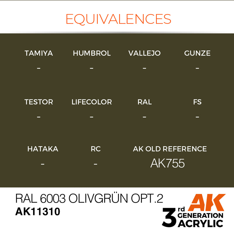 AK Interactive AK11310 3rd Gen Acrylic RAL 6003 Olivgrün opt.2 - AFV
