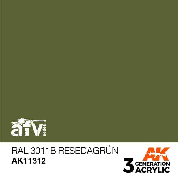 AK Interactive AK11312 3rd Gen Acrylic RAL 6011B Resedagrün - AFV