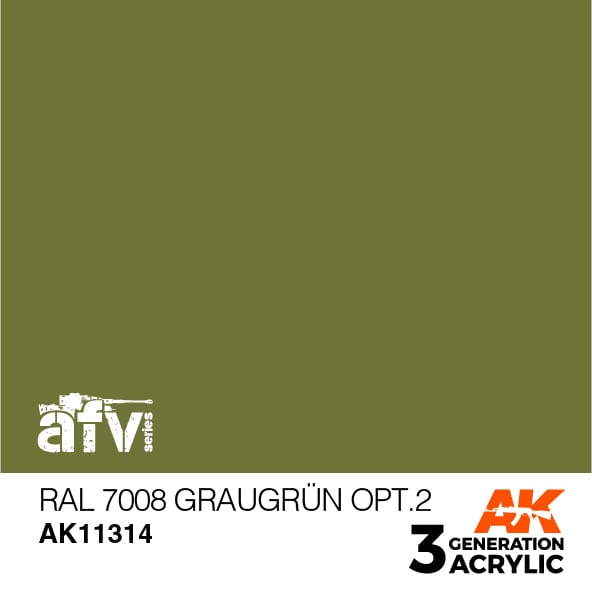 AK Interactive AK11314 3rd Gen Acrylic RAL 7008 Graugrün opt.2 - AFV