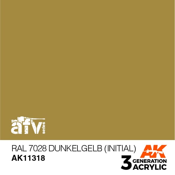 AK Interactive AK11318 3rd Gen Acrylic RAL 7028 Dunkelgelb (Initial) - AFV