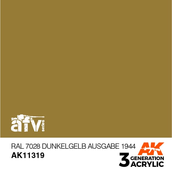 AK Interactive AK11319 3rd Gen Acrylic RAL 7028 Dunkelgelb Ausgabe 1944 - AFV