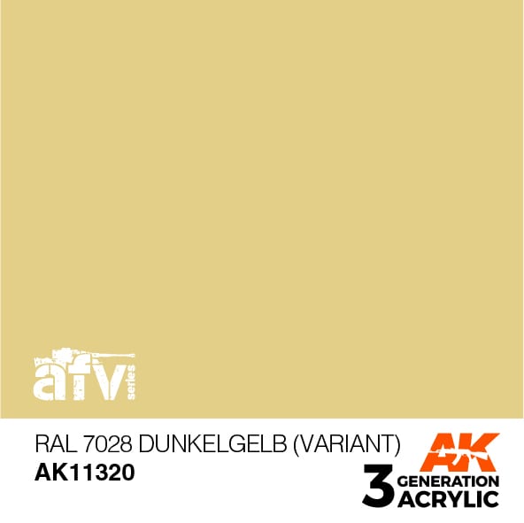 AK Interactive AK11320 3rd Gen Acrylic RAL 7028 Dunkelgelb (Variant) - AFV