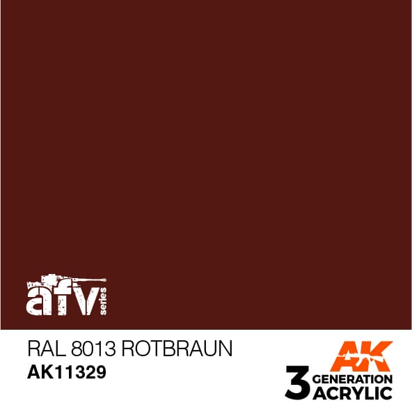 AK Interactive AK11329 3rd Gen Acrylic RAL 8013 Rotbraun - AFV