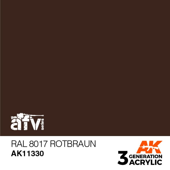 AK Interactive AK11330 3rd Gen Acrylic RAL 8017 Rotbraun - AFV