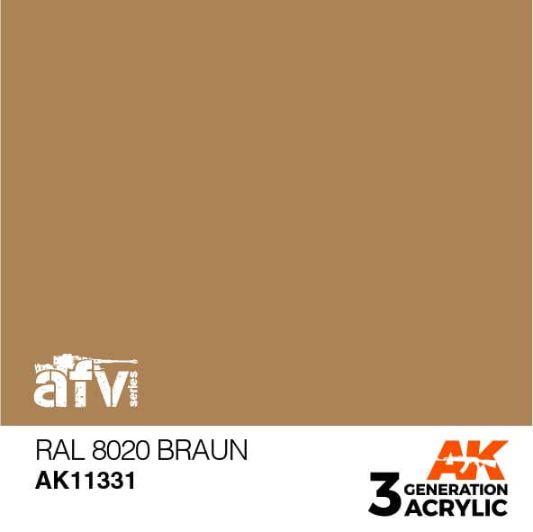 AK Interactive AK11331 3rd Gen Acrylic RAL 8020 Braun - AFV