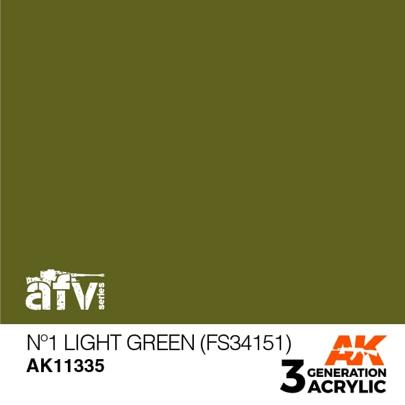 AK Interactive AK11335 3rd Gen Acrylic No1 Light Green (FS34151) - AFV