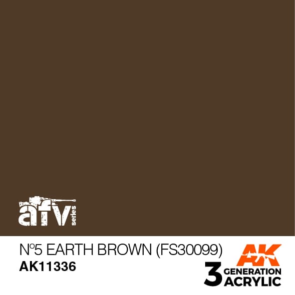 AK Interactive AK11336 3rd Gen Acrylic No5 Earth Brown (FS30099) - AFV