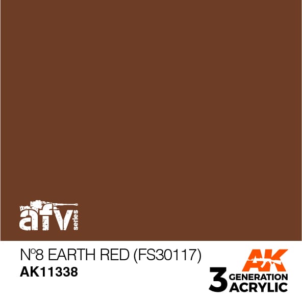 AK Interactive AK11338 3rd Gen Acrylic No8 Earth Red (FS30117) - AFV