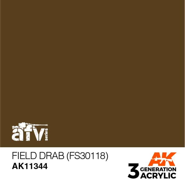 AK Interactive AK11344 3rd Gen Acrylic Field Drab (FS30118) - AFV