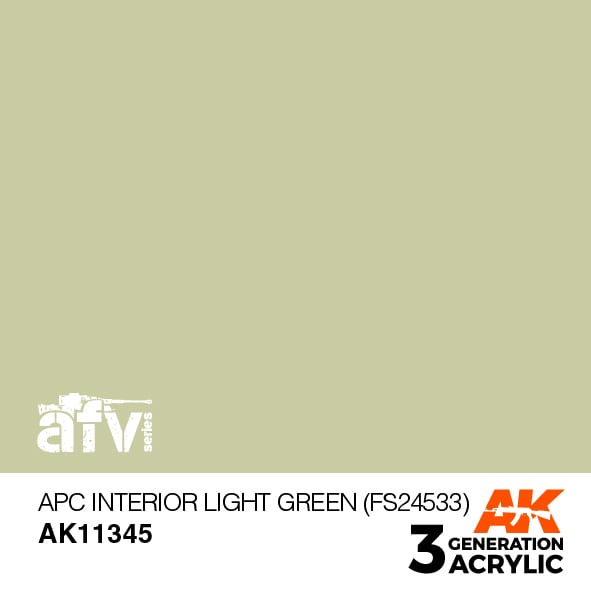 AK Interactive AK11345 3rd Gen Acrylic APC Interior Light Green (FS24533) - AFV