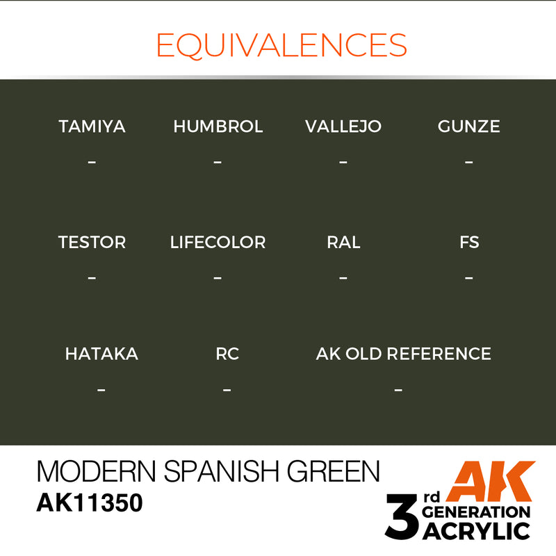 AK Interactive AK11350 3rd Gen Acrylic Modern Spanish Green - AFV