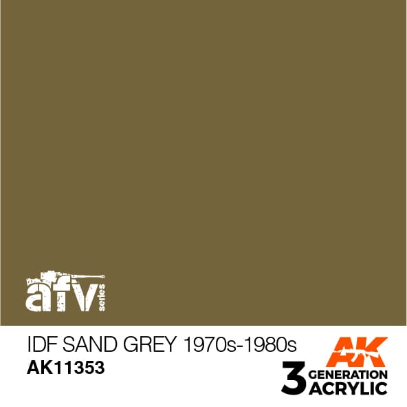 AK Interactive AK11354 3rd Gen Acrylic IDF Sand Grey 1970s-1980s - AFV