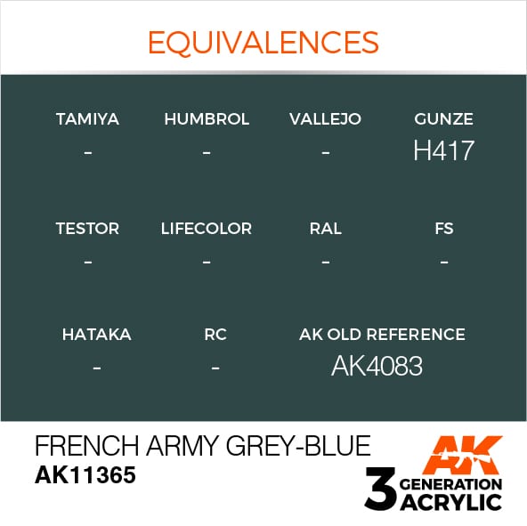 AK Interactive AK11365 3rd Gen Acrylic French Army Grey-Blue - AFV