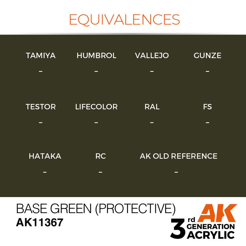 AK Interactive AK11367 3rd Gen Acrylic Base Green (Protective) - AFV