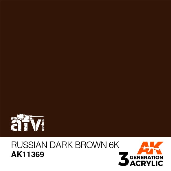 AK Interactive AK11369 3rd Gen Acrylic Russian Dark Brown 6K - AFV