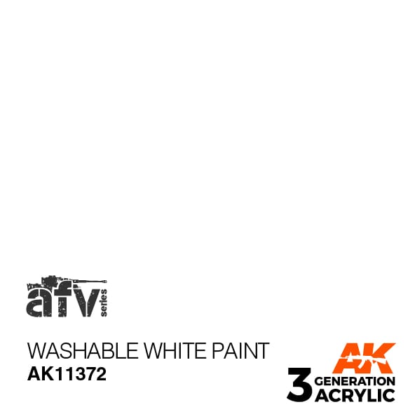 AK Interactive AK11372 3rd Gen Acrylic Washable White Paint - AFV