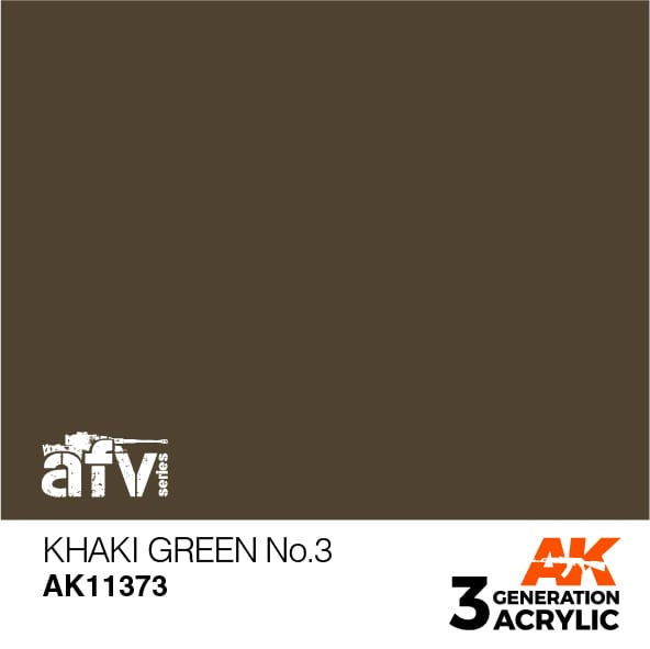 AK Interactive AK11373 3rd Gen Acrylic Khaki Green No.3 - AFV