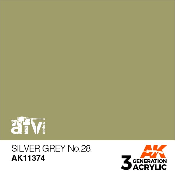 AK Interactive AK11374 3rd Gen Acrylic Silver Grey No.28 - AFV