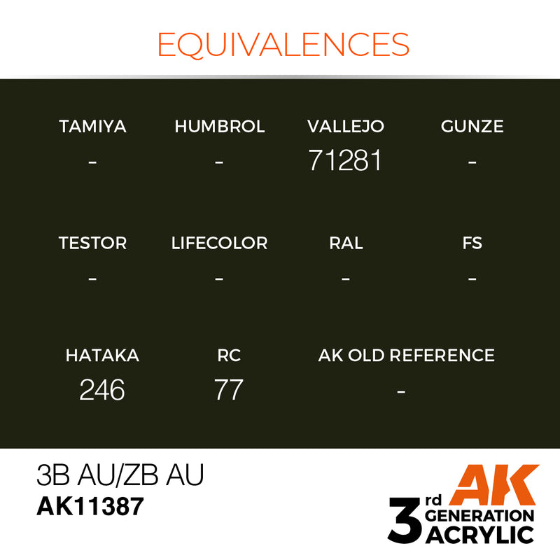 AK Interactive AK11387 3rd Gen Acrylic 3B AU/ZB AU - AFV