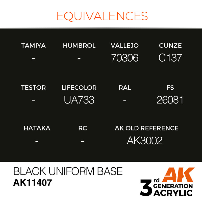 AK Interactive 3GEN Acrylic FIGURE - AK11407 Black Uniform Base
