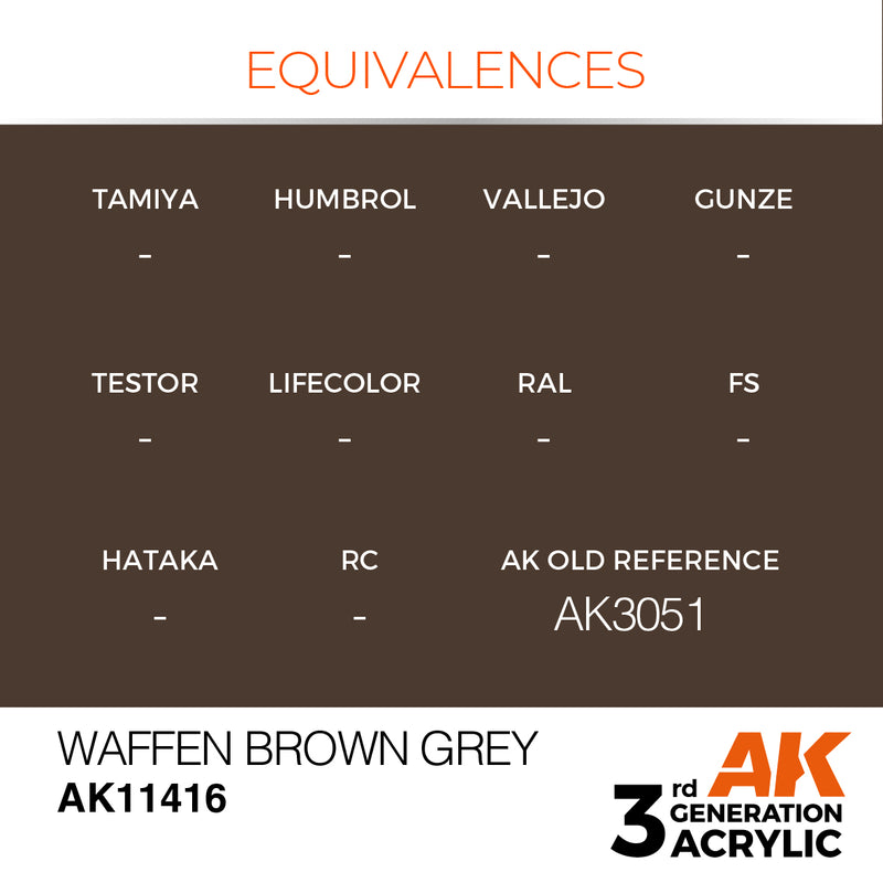 AK Interactive 3GEN Acrylic FIGURE - AK11416 Waffen Brown Grey