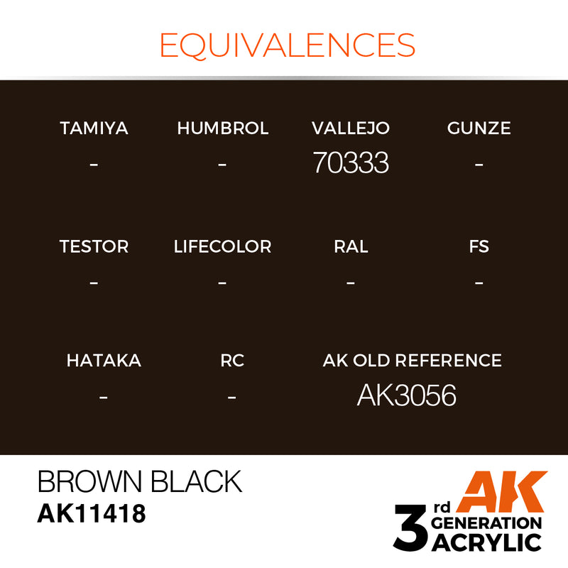 AK Interactive 3GEN Acrylic FIGURE - AK11418 Brown Black