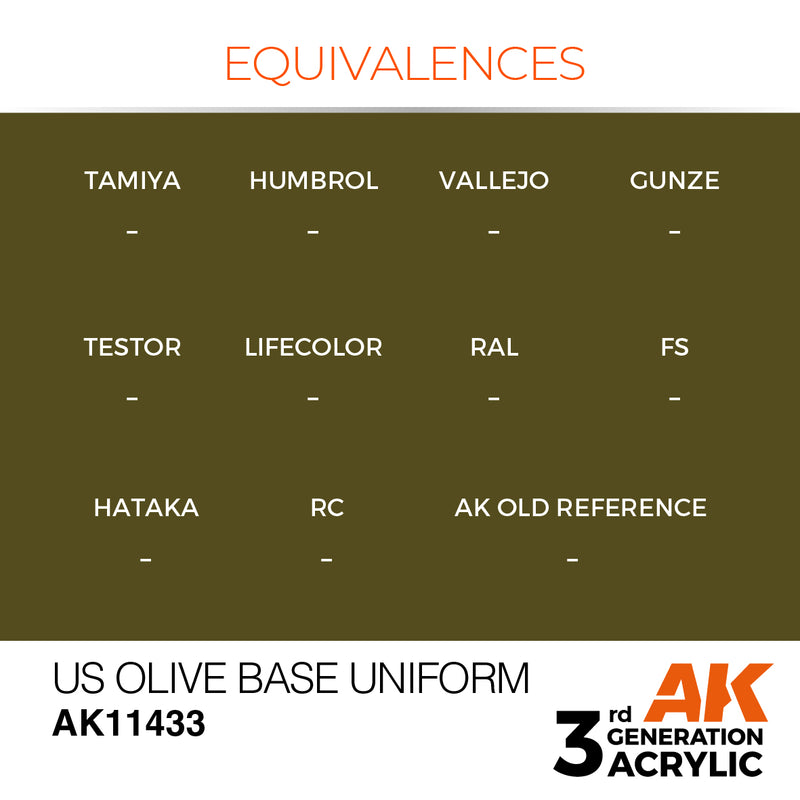 AK Interactive 3GEN Acrylic FIGURE - AK11433 US Olive Base Uniform
