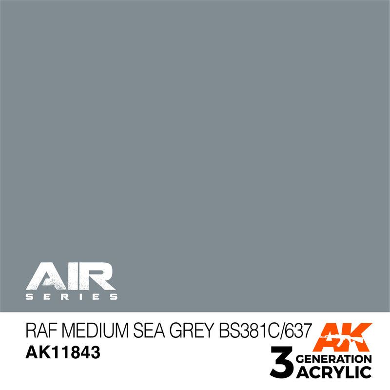 AK Interactive 3GEN Acrylic AIR - AK11843 RAF Medium Sea Grey BS381C/637