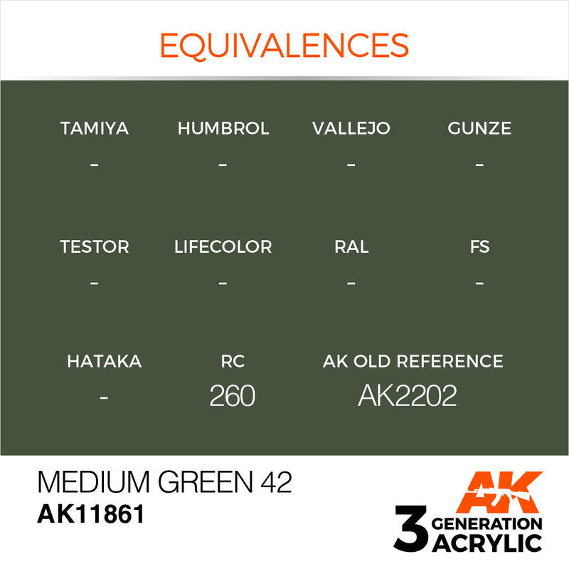 AK Interactive 3GEN Acrylic AIR - AK11861 Medium Green 42
