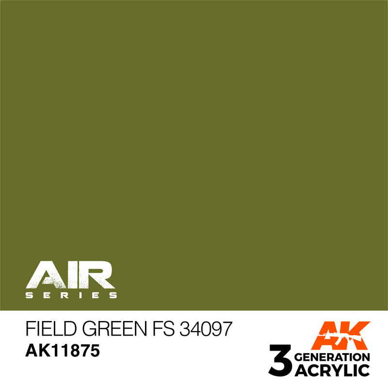 AK Interactive 3GEN Acrylic AIR - AK11875 Field Green FS 34097