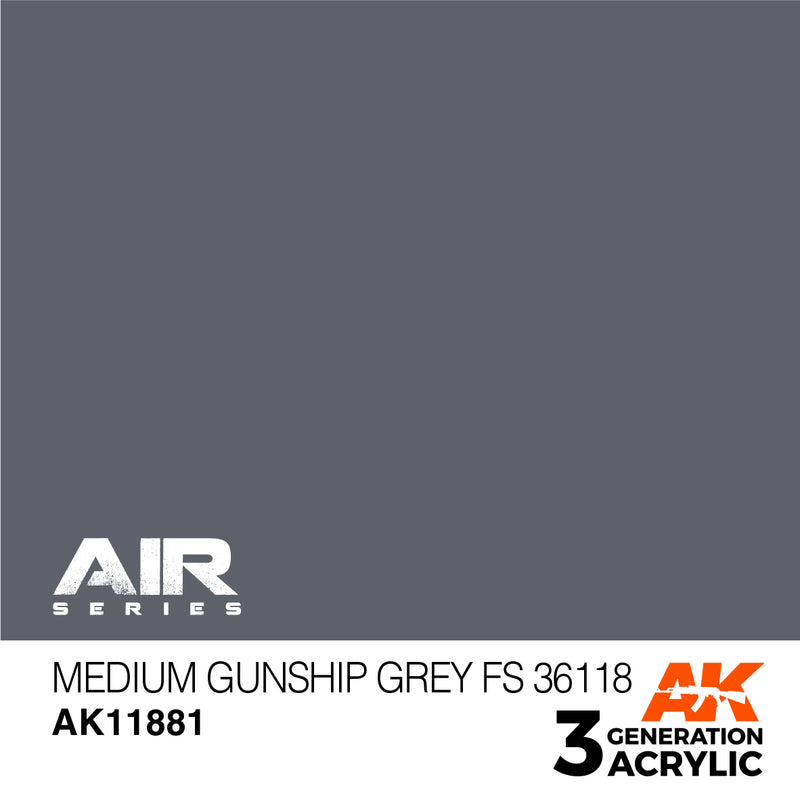 AK Interactive 3GEN Acrylic AIR - AK11881 Medium Gunship Grey FS 36118