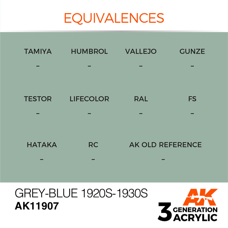 AK Interactive 3GEN Acrylic AIR - AK11907 Grey-Blue 1920s-1930s