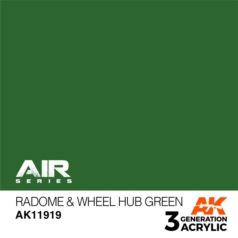 AK Interactive 3GEN Acrylic AIR - AK11919 Radome & Wheel Hub Green