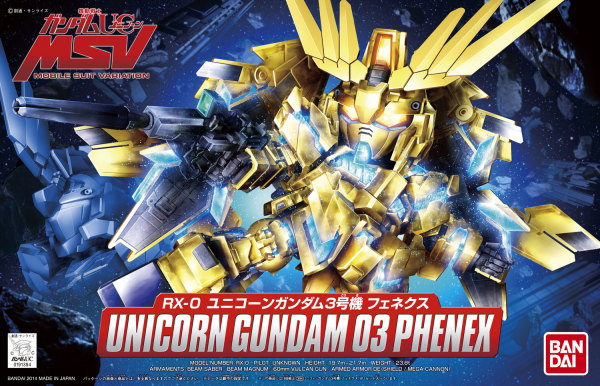 SD Gundam BB394 RX-0 Unicorn Gundam 03 Phenex