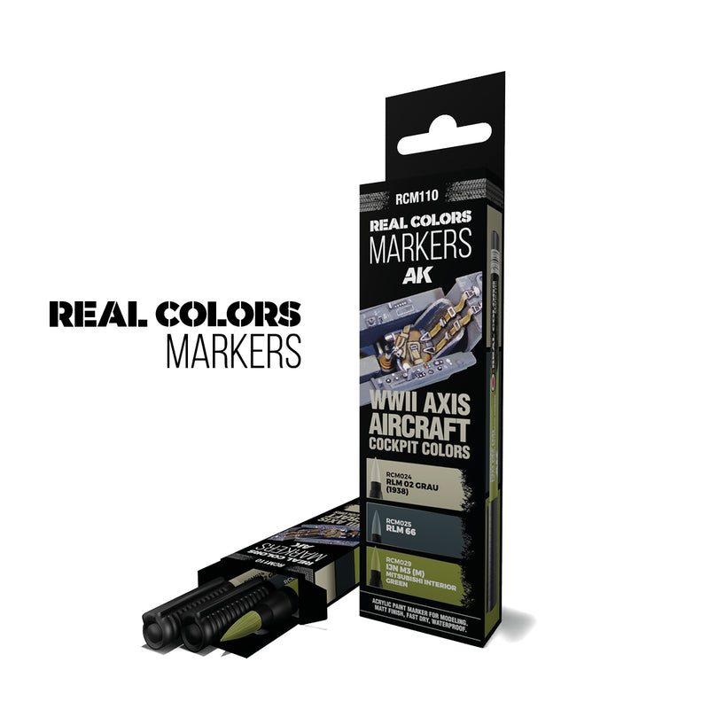 AK Interactive Real Color Markers Set - RCM110 WWII Axis Aircraft Cockpit Colors
