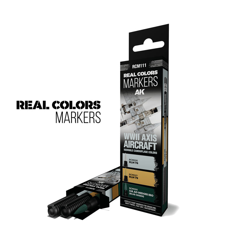 AK Interactive Real Color Markers Set - RCM111 WWII Axis Aircraft Squiggle Camouflage Colors