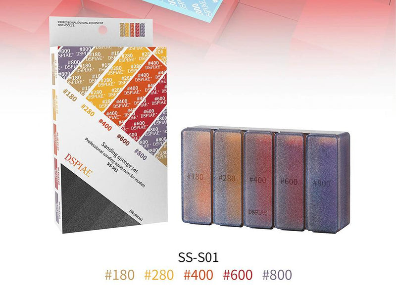 Dspiae #180-#800 Sanding Sponge Box Set 30Pcs (SS-S01)