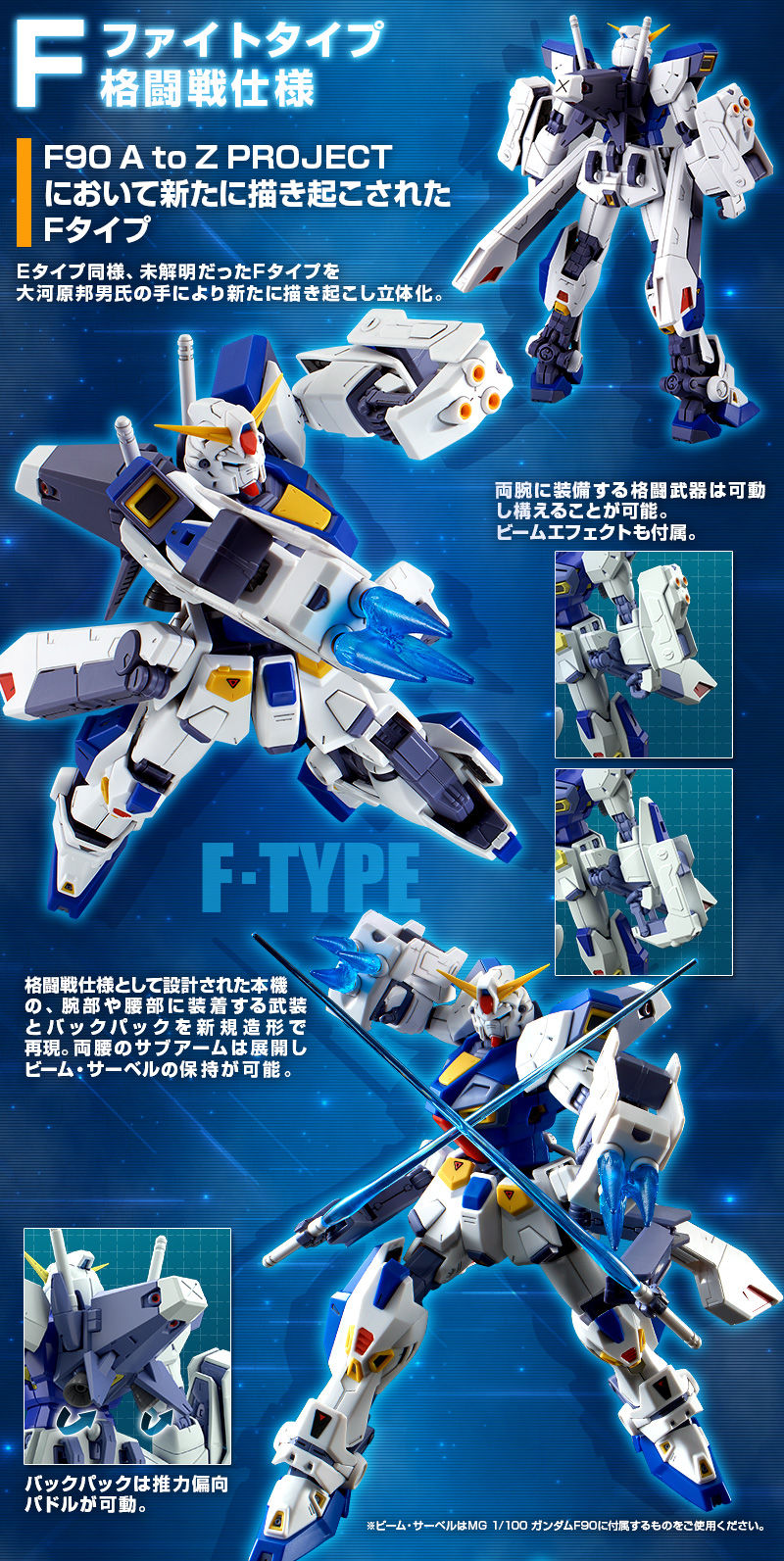 Premium Bandai Master Grade (MG) 1/100 Gundam F90 Mission Pack F Type and M Type
