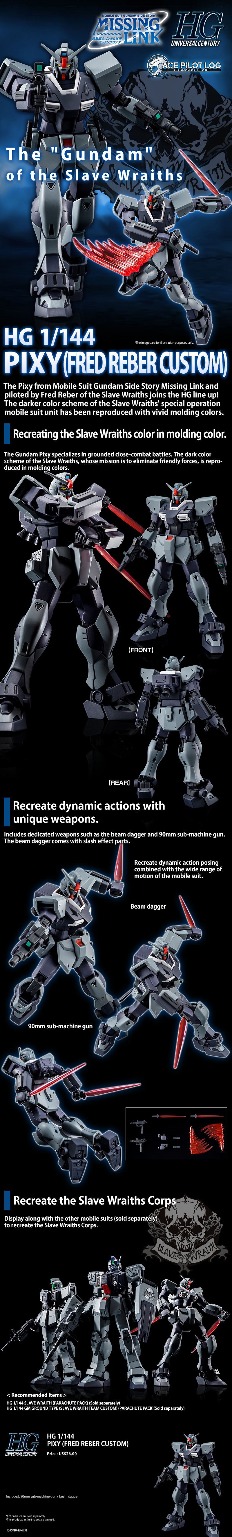 Premium Bandai High Grade (HG) HGUC 1/144 RX-78XX Gundam Pixy (Fred Reaver Use)