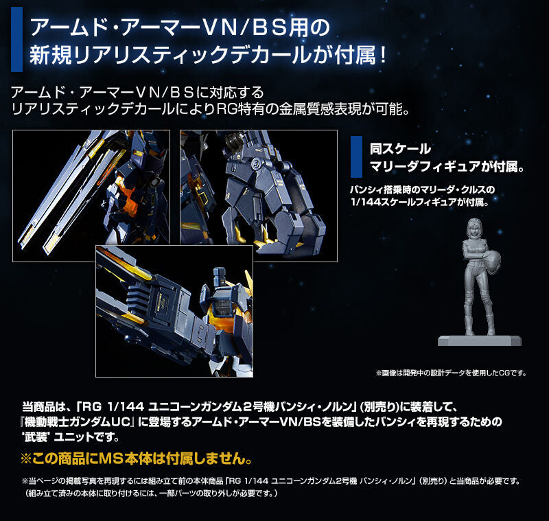 Premium Bandai Real Grade (RG) 1/144 Expansion Unit Armed Armor VN/BS